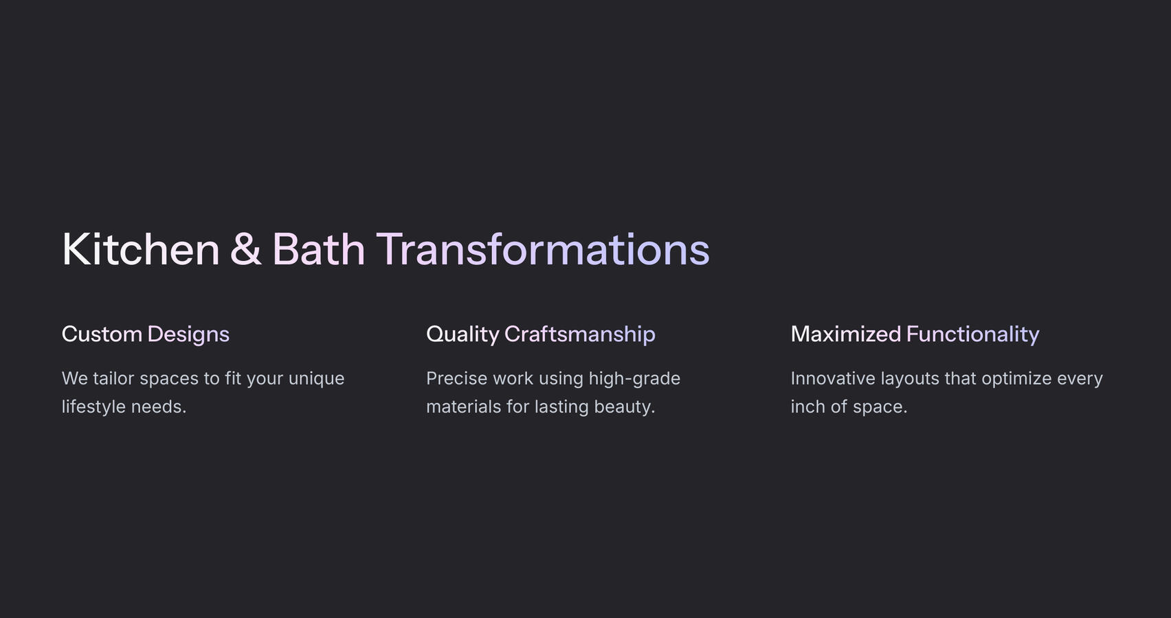 Kitchen & Bath Transformations