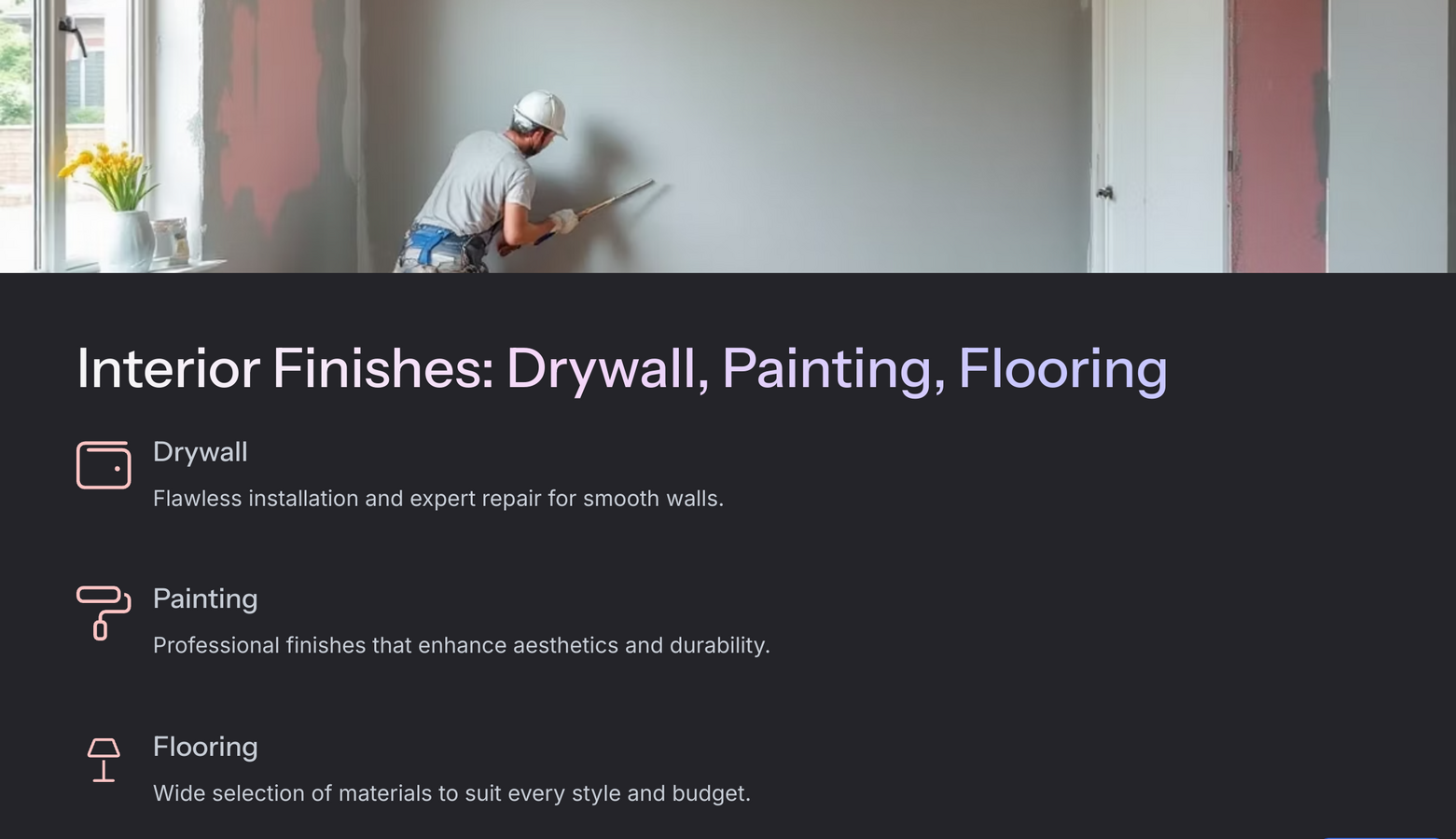 Drywall, Painting, Flooring